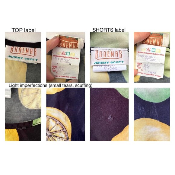 80s vintage novelty fruits print retro summer tank top shorts matching coord set - Picture 10 of 10